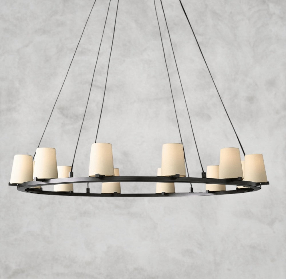 Pauillac Fabric Shade Round Chandelier 36", 48", 60"